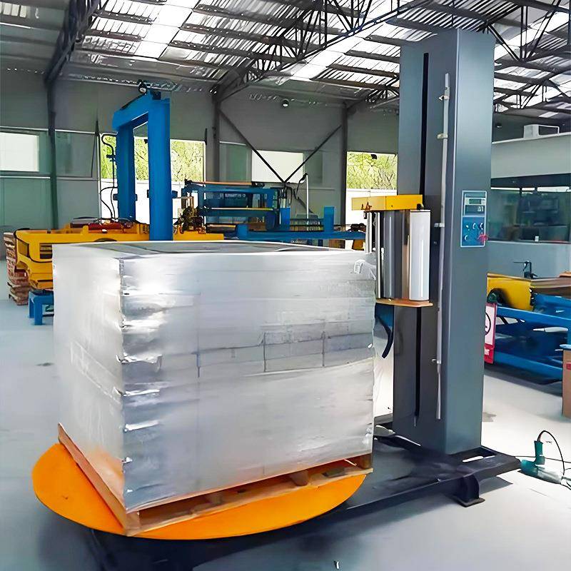 全自动托盘缠绕机纸箱缠膜打包机货物打带包装覆顶膜缠绕裹包机