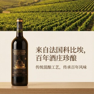 福利款 法国原瓶进口龙船红亭干红葡萄酒14.5度三株混酿原箱单支装