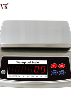 纳威克防水电子秤不锈钢天平家用厨房秤商用称重水产电子称30kg1G