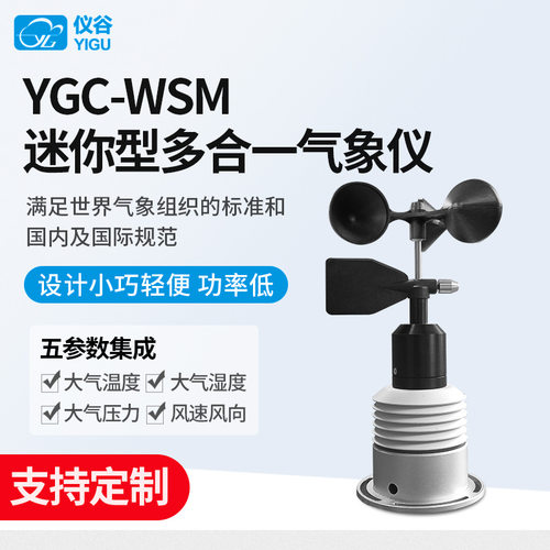 微型气象仪大气温湿度气压风速风向五参数一体式多要素无人机气象