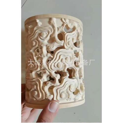 圆柱数控雕刻机 优特镂空竹筒雕刻机 笔筒花花插雕刻机