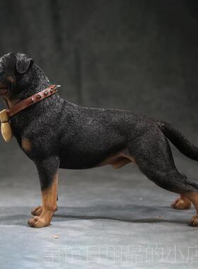 高档JXK 1/罗威犬纳模型警犬兵人仿真动物狗潮玩创意6周摆边件手