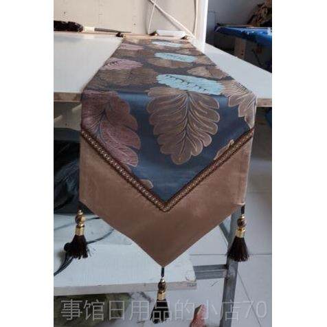 高档美物舍蓝色树叶桌北欧轻奢风格禅美式旗高档奢华桌中式意可旗