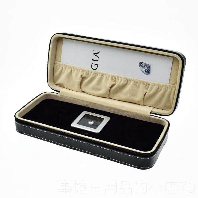 高档珠宝样饰品证书包宝石箱展示包链首收纳拉包彩宝盒皮革饰品盒