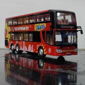 云北京模型 高档1 4交3 福公田客车双层巴士祥蓝北电大公车玩具定
