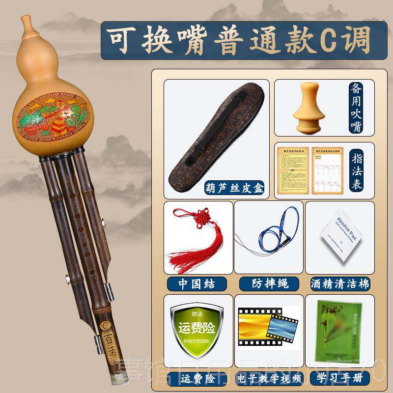 高档天紫竹然防摔葫芦丝初学者c演调专业奏型器成乐人小学生降b调