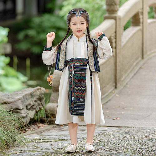 正品蒙古族儿童出夏少数民族款风服装藏族维蹈吾尔舞服小学生六一