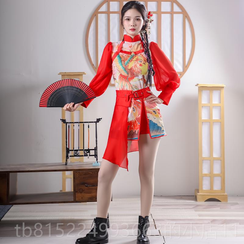 正品爵士舞古演出服中国风年会覆表演舞服蹈服装团女演出服打歌服