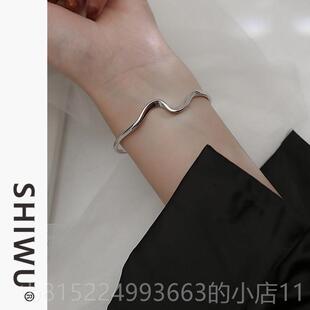 正品饰悟银饰小镯莫比乌纯斯银手镯女银年轻款手ins众设计镯子纯