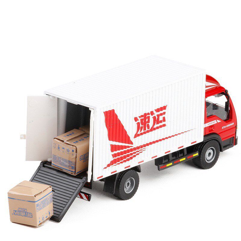 凯迪威1:厢式载货车集装箱卡车货柜车抢险车合金汽车工程车模