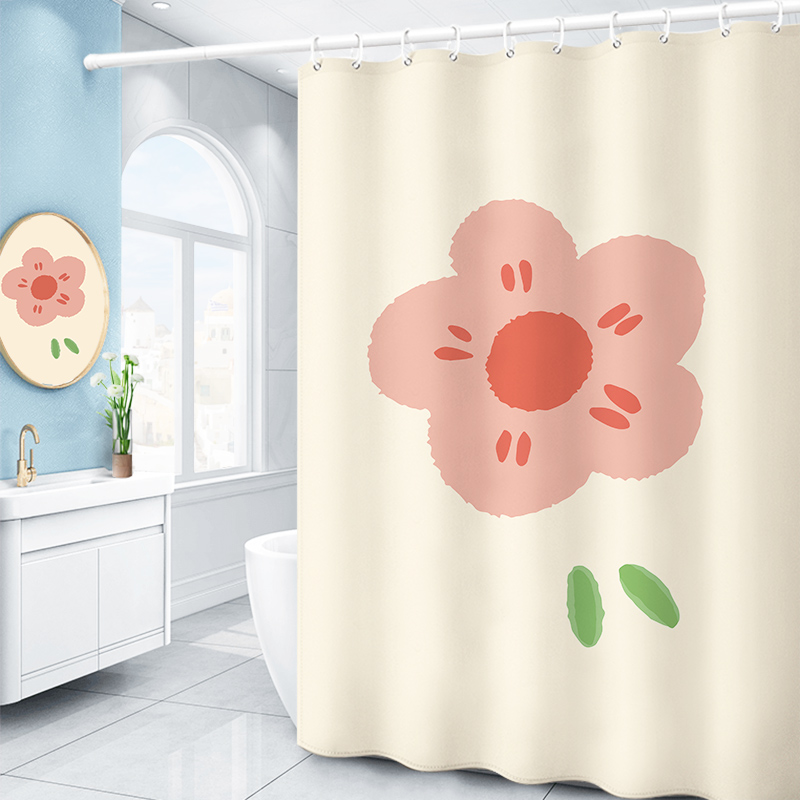 加重铅坠浴室梅花防水浴帘美妆店商用遮挡拉帘淋浴房浴罩厕所隔断