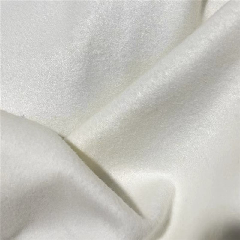 冬季单面羊绒面料白色系磨毛羊绒布料布头纯色羊毛呢子大衣面料
