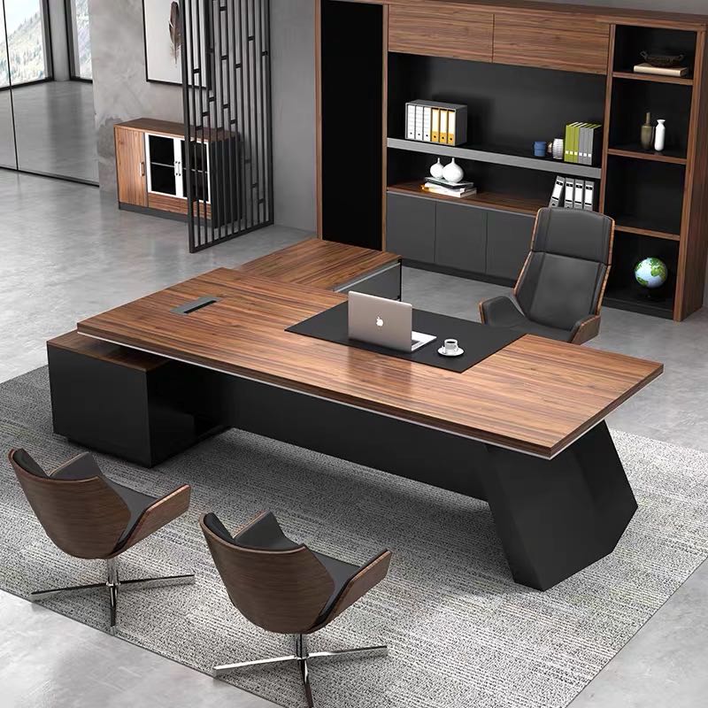 时仁简约现代办公家具总裁主管办公桌总经理办公桌椅组合大班台