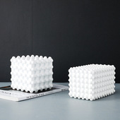 现代极简软装 家居样板房售楼处客厅玄关电视柜白色波点几何摆件