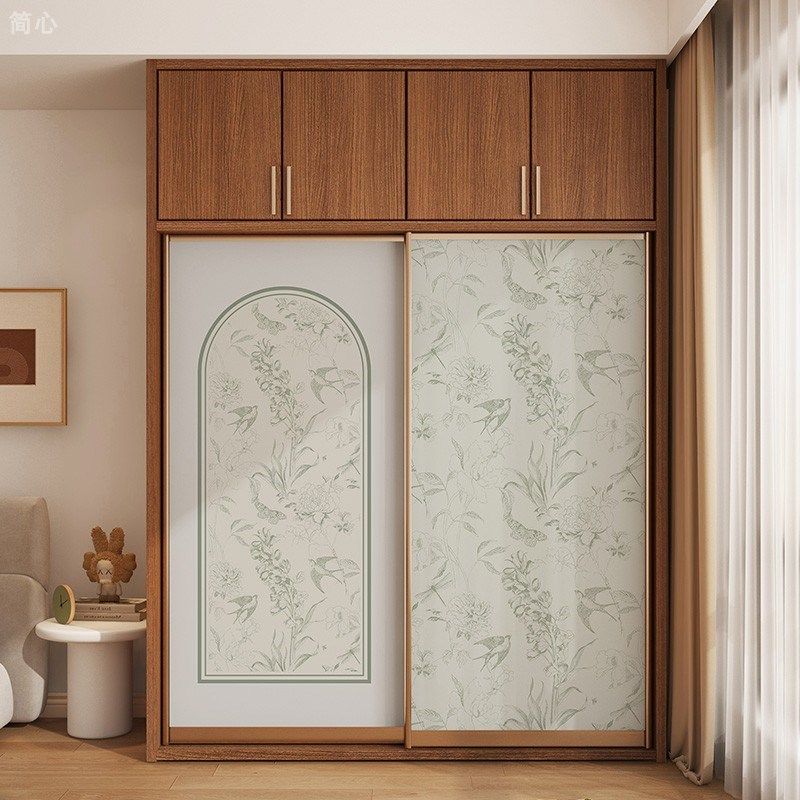 覆古装饰柜子贴纸法式衣柜移门改造贴画 画租房柜门整体橱柜改色