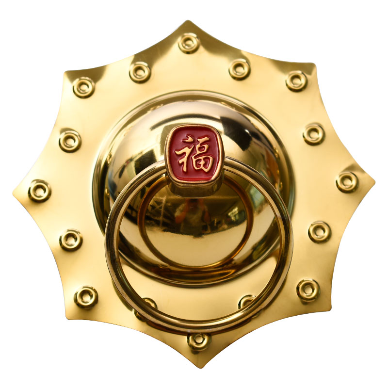 仿古大门装饰配件中式复古门环金色圆环门拉手老式门环兽头门把手