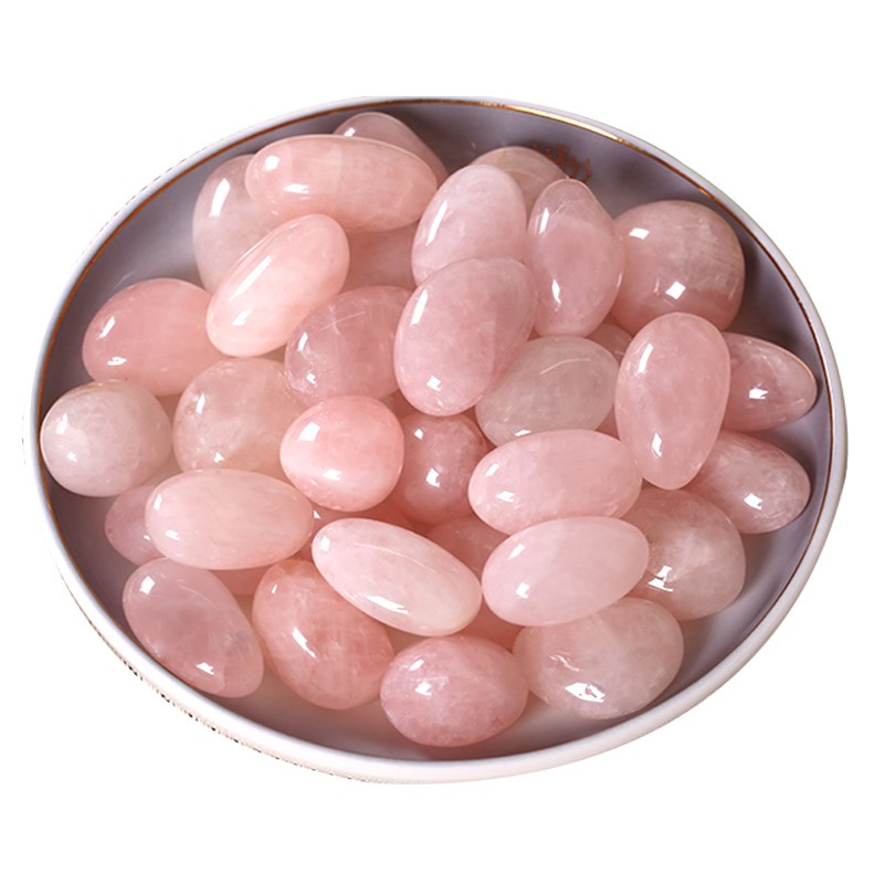 天然粉晶雨花石造景装饰鹅卵石鱼缸石头盆栽彩色石子水培园林摆件