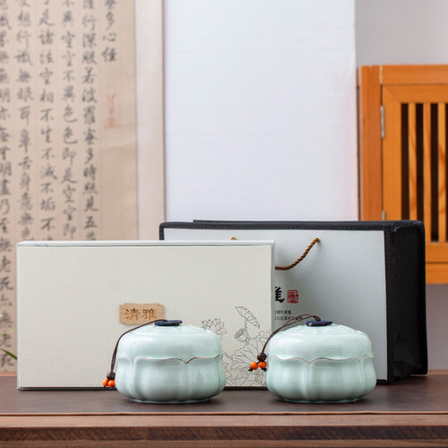 茶叶包装礼盒空通用陶瓷茶叶罐半斤绿茶龙井碧螺春密封罐双罐定制