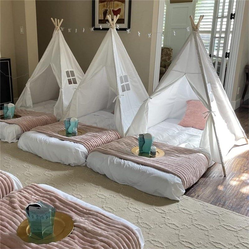 印第安帐篷野餐露营春游拍照道具装饰室内儿童手绘diy白色小帐篷