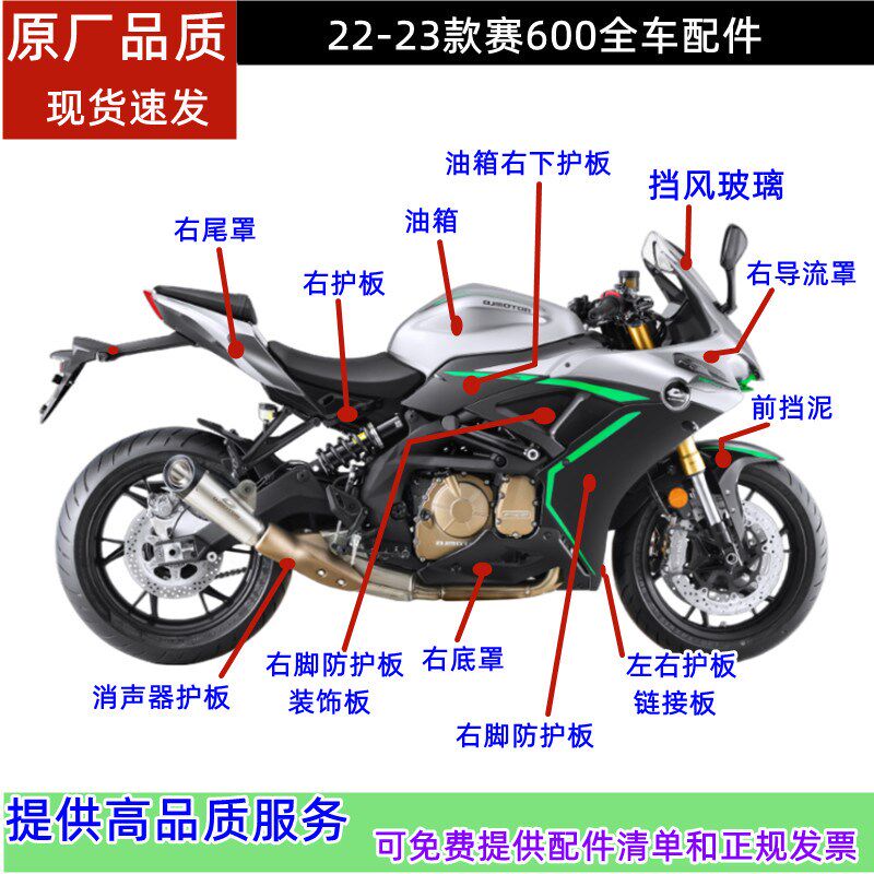 新款QJ赛600RR全车外壳大灯导流罩油箱脚防护板尾罩挡泥板定风翼