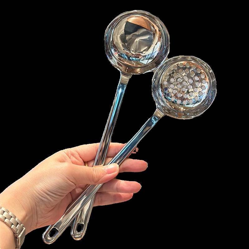 火锅汤勺漏勺!1810不锈钢长柄火锅勺盛汤捞丸子分菜分餐勺公勺子