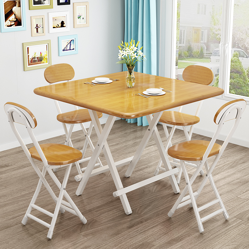 可折叠桌餐桌家用小户型吃饭桌简易租房宿舍阳台桌椅便携摆摊桌子