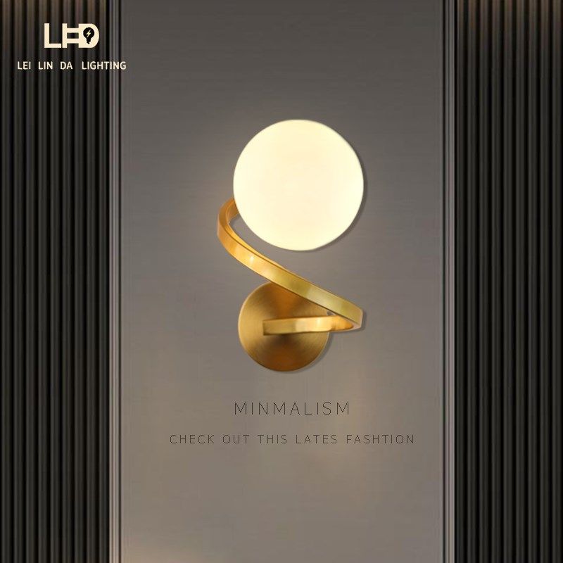 电视背景墙壁灯现代简约极简复古式客厅楼梯墙上灯新款卧室床头灯