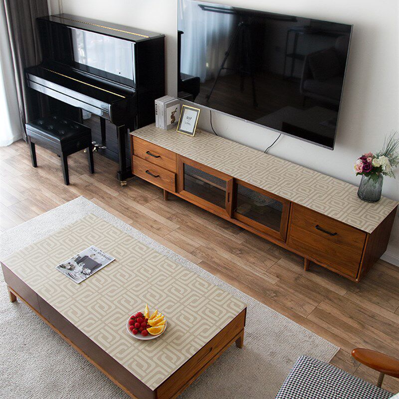 【皮革茶几垫】几何图案防水防油免洗客厅家用酒店餐书桌台盖布