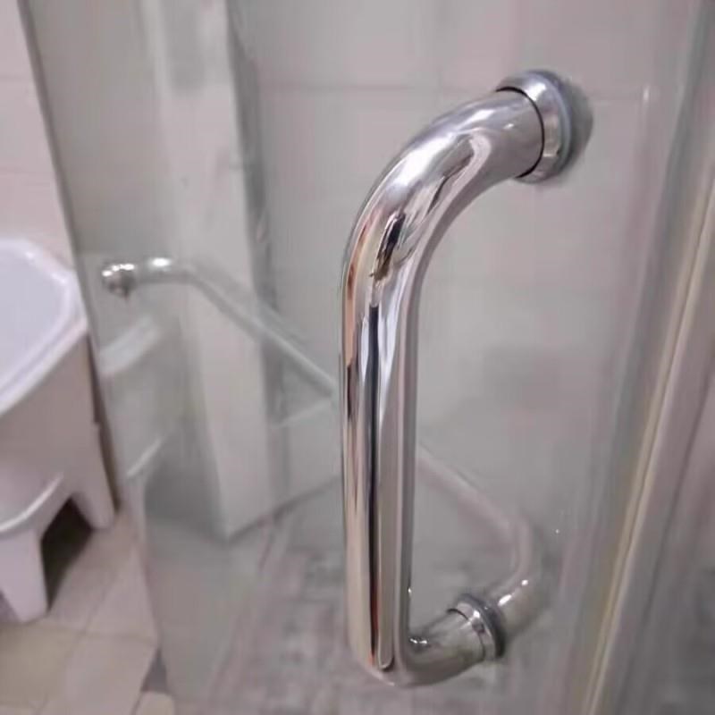 淋浴房拉手浴室卫生间移门推拉门L型30不锈钢玻璃门把手扶手黑.