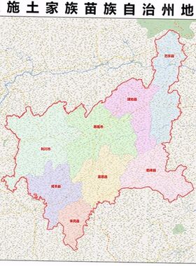 2022新款恩施州地图贴图 办公室挂图 高清防水墙壁装饰画定制地图