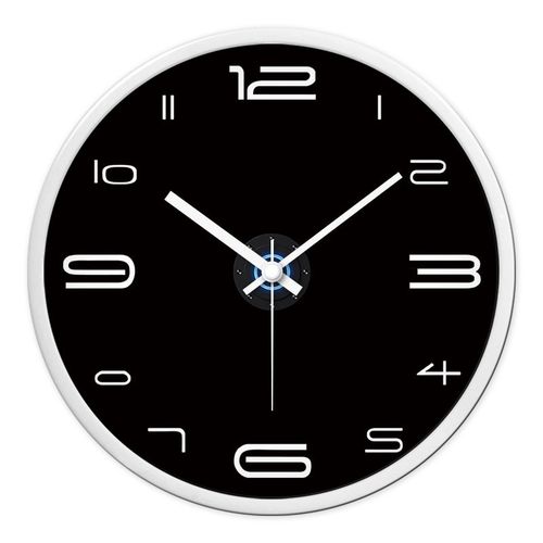 摩门挂钟客厅卧室静音个性时尚简约时钟黑色石英钟表挂表圆形现代