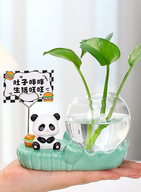 可爱治愈系QQ宠时光动物水培摆件装饰品卧室布置装饰花瓶桌面摆件
