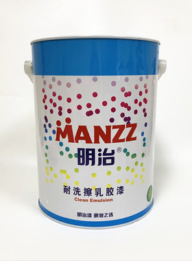 明治耐擦洗白色哑光墙面漆(7kg/罐)乳胶漆白色内墙自刷环保涂料