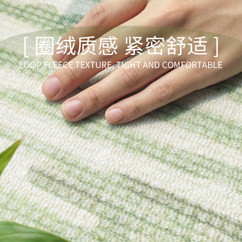 OVOC长条床边地毯绿色客厅地毯卧室加厚床前沙发茶几毯飘窗地垫