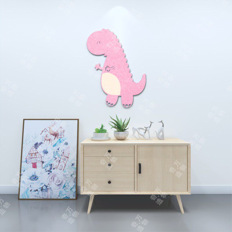 毛毡板创意墙贴幼儿园儿童房间3D立体装饰照片展示板小恐龙留言板