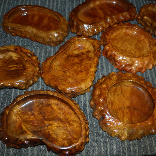 烟灰缸金丝楠烟灰缸木雕根雕工艺品摆件原木的雕刻摆设木雕摆件