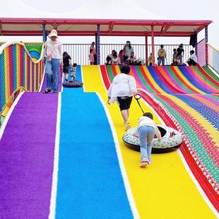 网红滑世界七彩滑道组合儿童滑梯户外拓展景区乐园无动力游乐设备