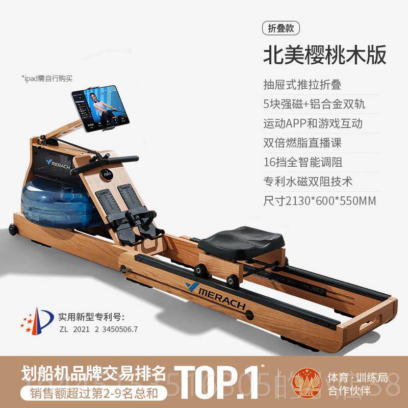正品瑞麦超燃脂水磁双阻划船克机家用材健身房室内健身器智能划船