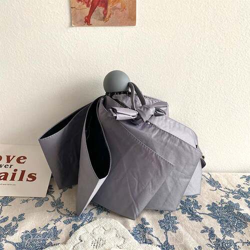 正品msho治愈系八股手动五折珍雨伞可式小抗UV袖防晒遮阳迷巧携你