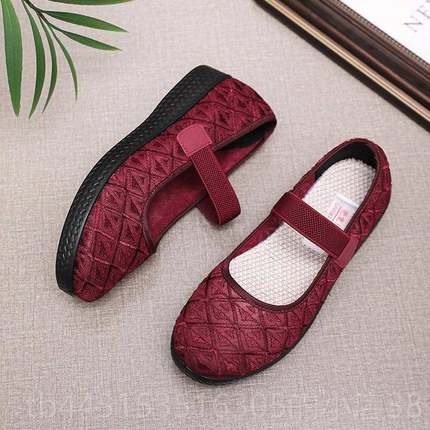 正品老北京布鞋女新款软防底滑老鞋妈秋中老人年妈鞋老太太奶奶平