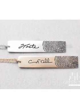 正品青树 衣原创定制男925银签名指刻字项链女纹款情侣项链锁骨链