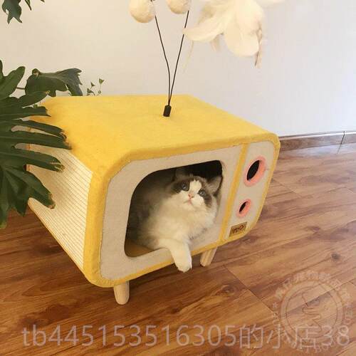 正品catry凯猫电视机猫窝创意造型抓板猫瑞爬架猫架猫别墅跳猫台