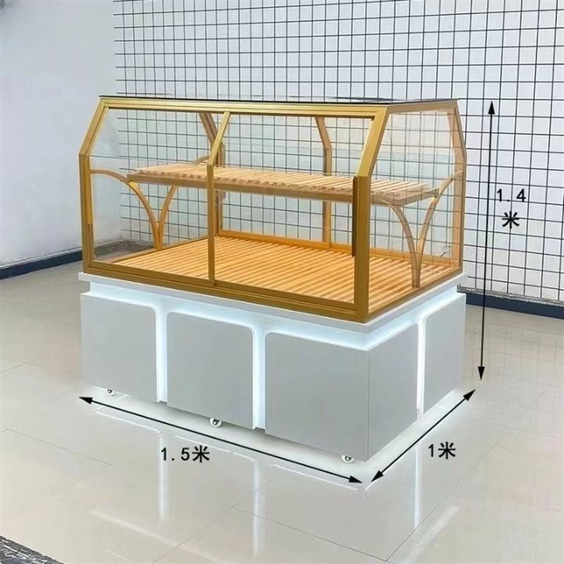 面包柜面包展示柜玻璃展柜货架蛋糕店柜台商用实木中岛柜边柜展柜