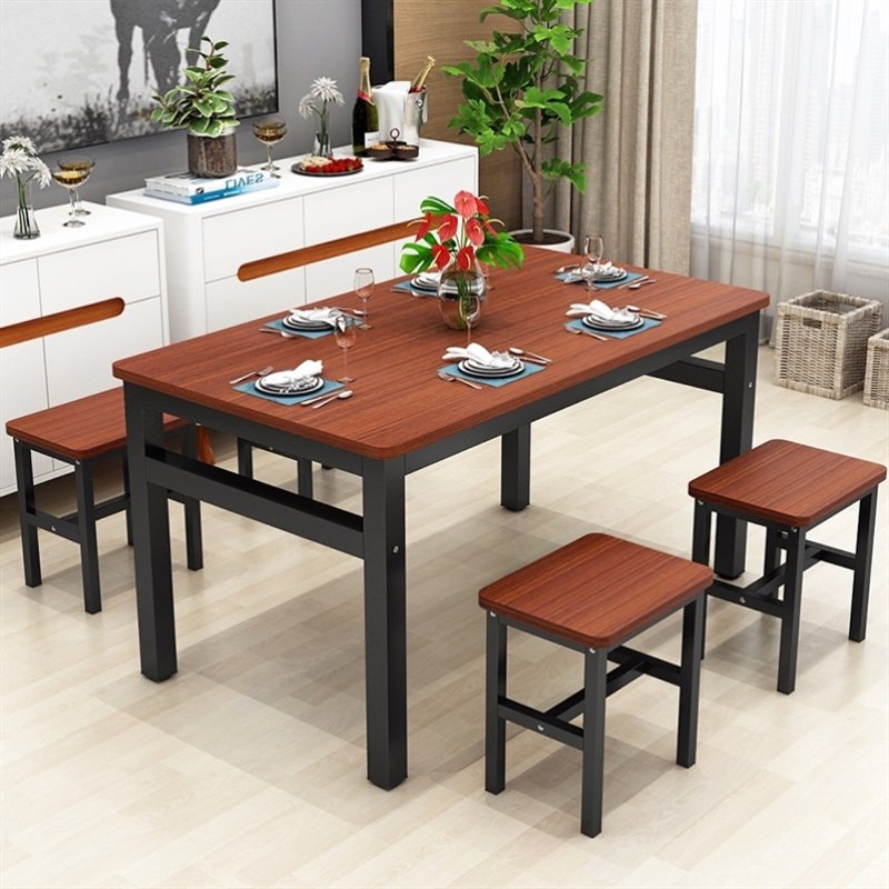 餐饮桌椅商用饭店员工食堂长方形早餐桌子小吃店快餐专用桌椅