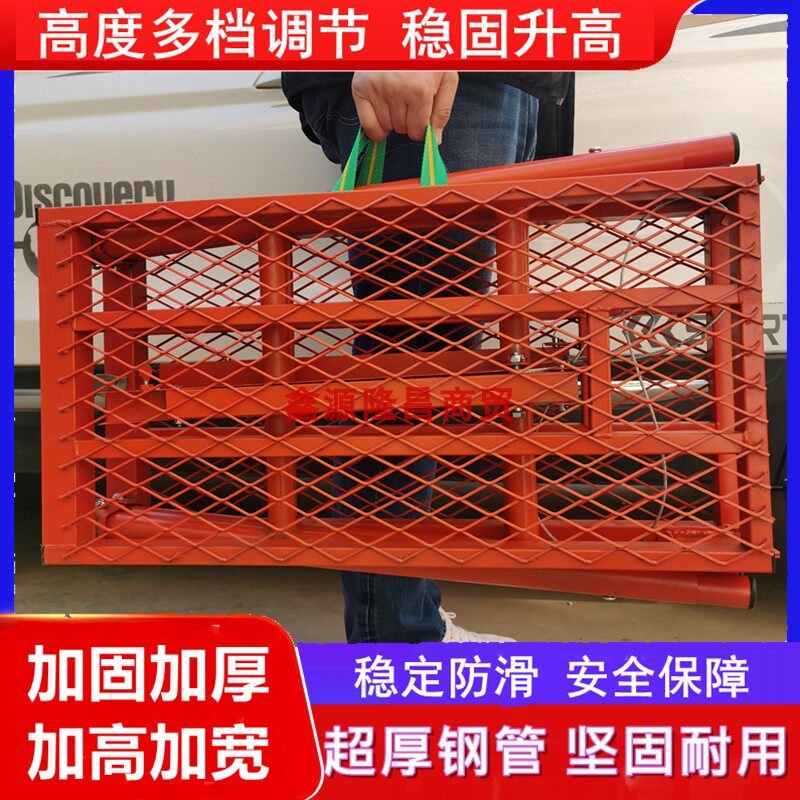 装修铁凳子铁架子 折叠马凳升降加厚 特厚工地圆管伸缩折叠架凳梯