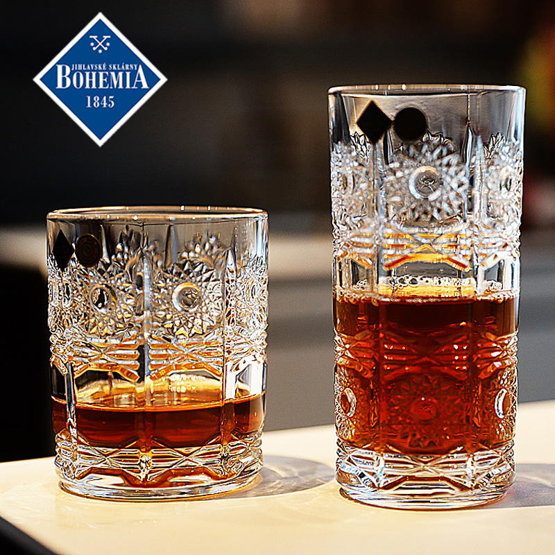 捷克进口水晶玻璃耐热威士忌杯烈酒洋酒杯果汁饮料杯水杯