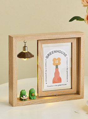 创意简约六寸双面相框摆台照片相片画框摆台卧室高级感装饰品摆件