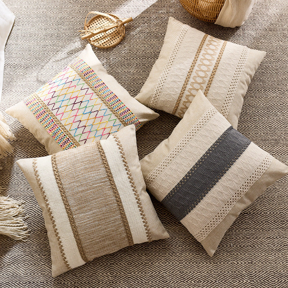 波西米亚民族风棉麻风格抱枕客厅沙发靠枕复古侘寂床头靠垫抱枕套