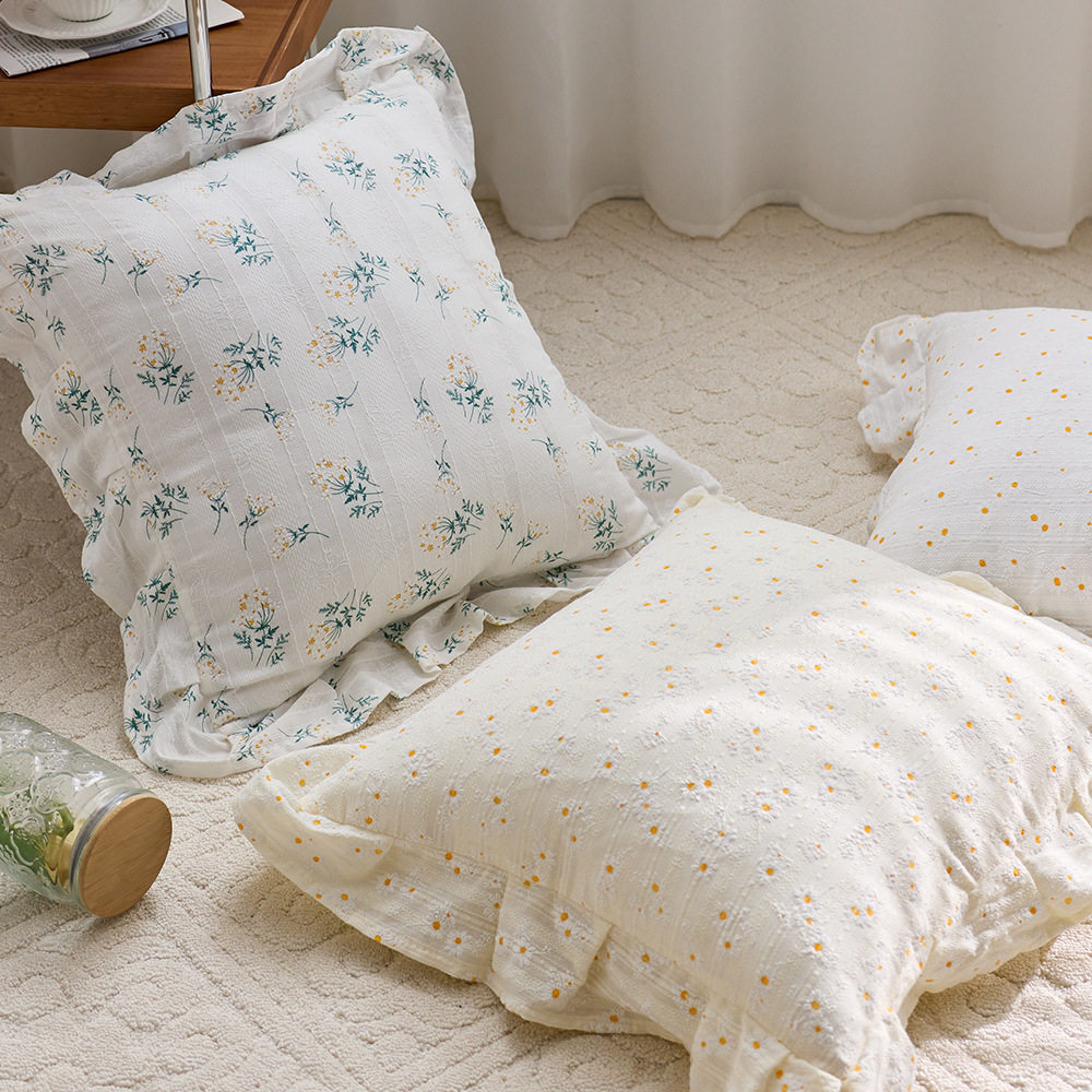 日式田园风抱枕套清新文艺小碎花氛围感装饰靠枕软包靠垫沙发抱枕