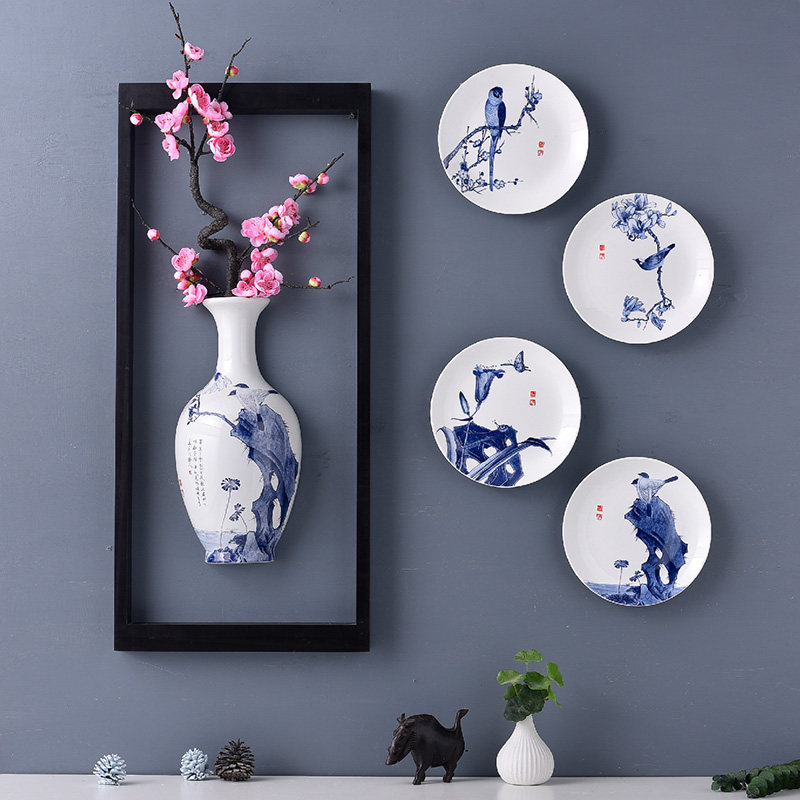 创意墙壁墙面装饰挂件背景墙壁挂花瓶客厅房间玄关样品房软装饰品